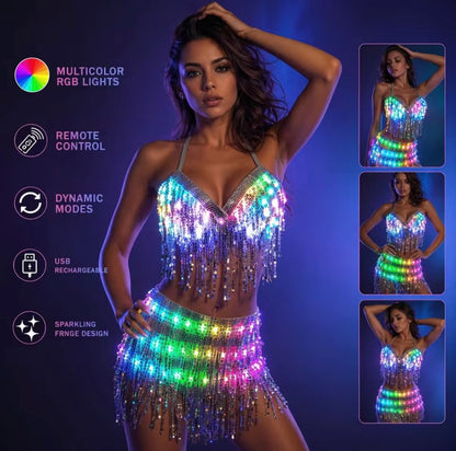 LumiWear 2-Top LED Fringe Set