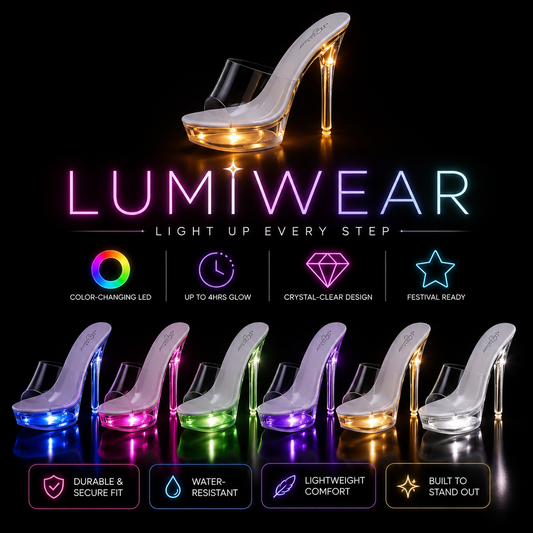 LED Light-Up Clear Platform Heels